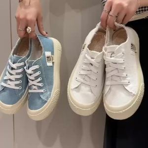 Campus Style Stylish Wide Leg Soft Sole Shoes for Female Students Fashion Home Shoes Casual Shoes Womens Canvas Shoes