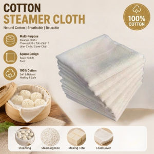 3PCS Cotton Steamer Cloth Square for Steamed Rice Mantou Cheese Tofu Yogurt Filter Cloth Non-stick
