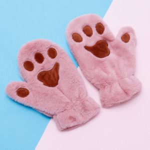 THANKSKY Ngoài trời Ngọt ngào Gấu Claw Fluffy Windproof Đầy đủ Ngón Tay Anime Cosplay Găng Tay Găng Tay Mùa Đông Chân Găng Mèo Găng Tay Móng Vuốt Sang trọng