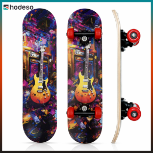 Hodeso Skateboards for Adults Youths Teens Kids Girls Boys 60x15cm Skate Boards 7 Layers Deck Maple Wood Skateboard Set