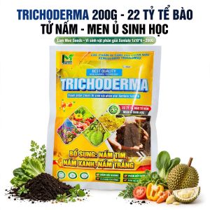 Chế Phẩm Vi Sinh TRICHODERMA 200g - Nấm Đối Kháng Ủ Phân Chuồng Ngừa Thối Rễ Vàng Lá Tuyến Trùng Cho Cây Trồng.