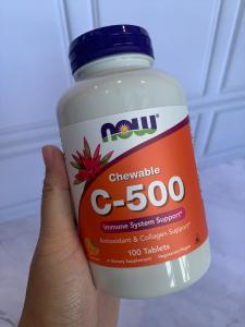NOW Vitamin C-500 C500 Rasa Jeruk 100 Tablet Kunyah Chewable Imun daya Tahan Tubuh
