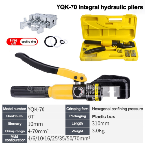 Hydraulic Crimping Tool YQK 70/120/240/300 Heavy Duty Cable Lug Crimper Manual Hydraulic Pliers High Pressure Wire Terminal Crimping Kit with Dies Portable Carry Case for Electrical Repair