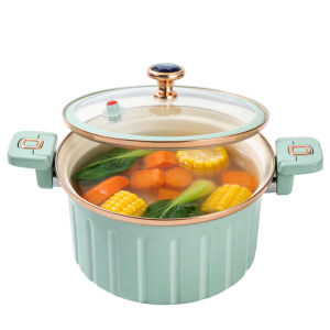 8L Durable Electric Multi Cooker with Non-Stick Enamel Interior and Double Handles for Home Cooking