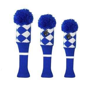 3Pcs Knitted Golfing Club Head Covers Knitted Golfing Driver Headcover Golfing Head Covers Golfing Club Accessories