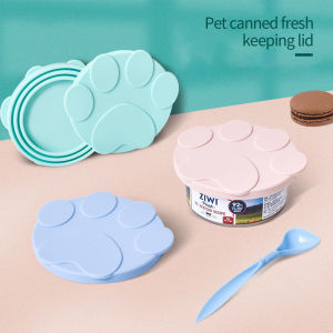 Reusable Fresh-keeping TPR Storage Sealing Cover Pet Food Can Tin Cap Lid Spoon