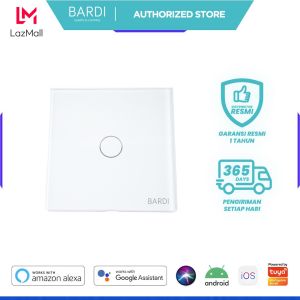 BARDI Smart Wall Switch EU1 Gang PUTIH Saklar WiFi Touch Sentuh