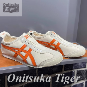 Original Tiger Shoes Classic White/orange Mens and Womens Canvas Non-slip Lazy Shoes Comfortable Breathable Casual Sneakers 1183A360-202