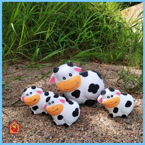 ตุ๊กตาแต่งสวน ตุ๊กตาเซรามิค วัวแต่งสวน รุ่น วัว หันข้าง 11*18*15 ซม.งานเซรามิคปูนปั้น
