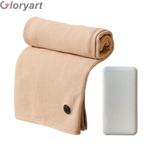 【New Arrival】 Wearable USB Electric Heated Blanket with 5000mAh Power Bank Heated Shawl Portable Body Warmer Blanket for Home Office