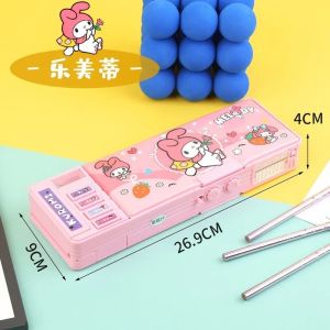 2024 Sanrio Stationery Box Kawaii Cinnamoroll Kuromi Kitty Multi Functional Stationery Box Password Lock Multi Functional Large Capacity Pencil Box Childrens Stationery Gift