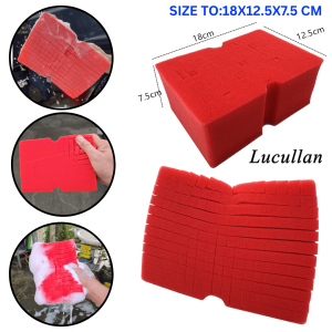 Bọt Biển Rửa Xe Đỏ Cỡ Lớn Red Sponge Thiết Kế Đặc Biệt Chống Xước Dễ Dùng Cho Ô Tô Xe Máy Chinh Hãng Lucullan