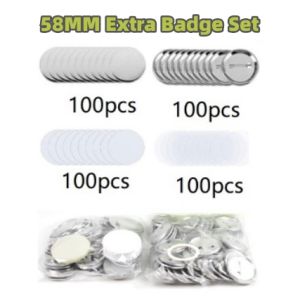 SOFTHOME 5in1 32/44/58mm Set DIY Button Maker Machine Handmade Metal Pinback Supplies ound Badge Punch