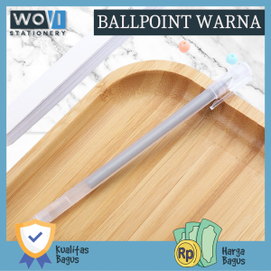 [WOVI STATIONERY] Ballpoint Gel Glitter Metalik 0.9mm Warna Warni / Ballpoint Gel Silver Gold Whte Red Blue Orange [PCS]