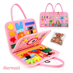 Bevavar Montessori Toys Busy Board Buckle Training Educational Sensory Board Mainan Edukasi Anak