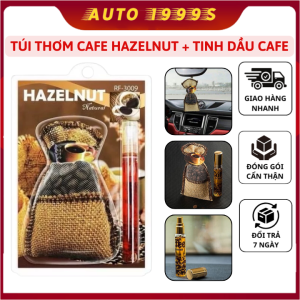 Túi Thơm Treo Xe Ô Tô Kèm Tinh Dầu Cafe Hazelnut Korea – Khử Mùi Thơm Lâu Chống Say Xe