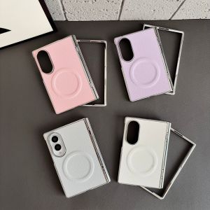 For Samsung Galaxy Z Fold 8 Ultra Case Luxury PU Leather Skin Magnetic Wireless Charging Protect Back Cover For Z Fold 8 7 Shell