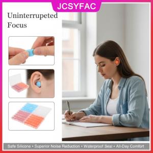 JCSYFAC Tiếng ồn hủy bỏ nút tai cho ngủ Silicone tái sử dụng nút tai mềm chặn âm thanh cho đêm yên tĩnh và yên tĩnh ngủ