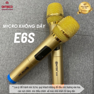 Micro karaoke không dây Ontekco đa năng chống hú pin 3-4 giờ thích hợp cho âm ly loa kéo mixer vang đẩy