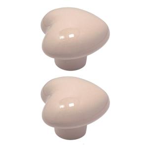 3ชิ้นตู้เซรามิกหัวใจ Charming ดึงที่จับลิ้นชักตกแต่งติดตั้งได้ง่ายที่เป็นมิตรสำหรับเด็กสำหรับสถานรับเลี้ยงเด็กและที่บ้าน