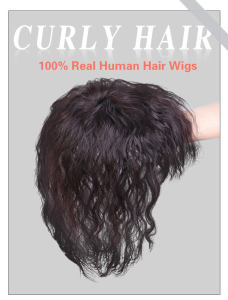 FC100% Real Human Hair Wigs for women Invisible Handmake Wig Set Head Hair Supplementing Piece Female Cover Gray Hair Corn Curler Curly Hair Fluffy Hair Top Hairpiece Fringe Hair Extensions