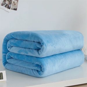 Queen Size Full Double Thick Plain With Stripes Velvet Blanket Super Soft Fluffy（150*200cm） (180x200cm)