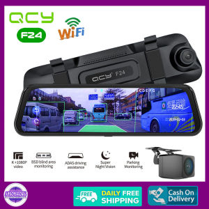 ORIGINAL QCY F24 4K Ultra HD BSD 9.66" Touch Screen 4k+1080P(Ultra HD video) / Super Strong BSD detection + Wifi connection Dash Camera