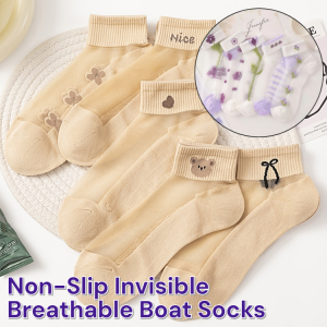 Cotton-Lined Sweat-Wicking Breathable Glass Crystal Socks Mesh Glass Fiber Ankle Socks Non-Slip Invisible Breathable Boat Socks