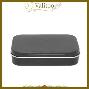 [Valitoo] Metal Rectangular Empty Mini Tin Box Tinplate Push Candy Cases Bins Jar Hinged Containers Small Organizer Storage Box
