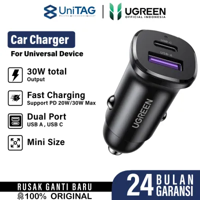 UGREEN Car Charger Mobil Fast Charging iPhone Samsung Laptop Macbook Pro Air USB C Port by UniTAG