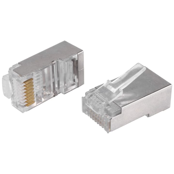 P4New Hot Shielded RJ45 Connector CAT5E CAT6 Crimp Ethernet Connector ...
