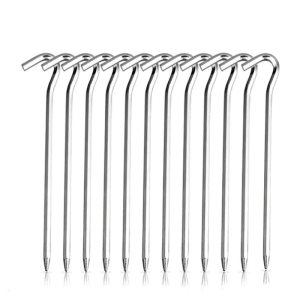 12 Pcs Heavy Duty Metal Tent Peg Camping Pegs Spikes Garden Stakes Rustproof Metal Anchors Outdoor Lawn Ground Pegs