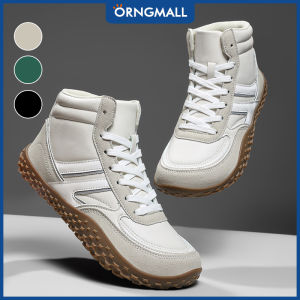ORNGMALL Mens Casual High-Top Sneakers - High Quality Lace-Up Shoes with Non-Slip Rubber Sole PU Upper Durable Traction Footwear Casual Attire - Versatile Everyday Boots Hiking All-Terrain Tread for Outdoor