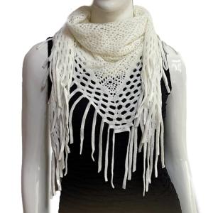 Elegant Womens Knitted Triangular Scarf Imitation Cashmeres Warm Winter Shawl Ponchos with Stylish Fringes Accents