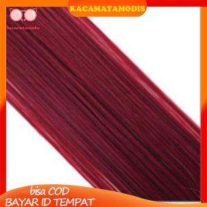 Ka💥1pc Potongan Wig 50cm Wanita Mode Berwarna-warni Wig Mulus / Potongan Wig yang Dapat Dipotong / Rambut Lurus dengan Potongan Wig Jepit Rambut