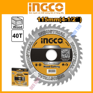 Lưỡi cưa gỗ hợp kim 115mm 40 răng TCT Saw Blade INGCO TSB111555 cốt Ø16mm Ø18mm Ø22.2mm có long đền kèm theo.