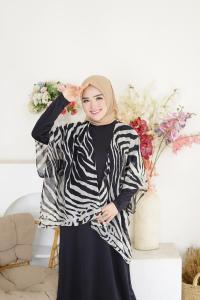 Outer Kimono Batwing Scraf Basic Ceruty Premium Cardigan Motif Terbaru Kekinian Bisa COD