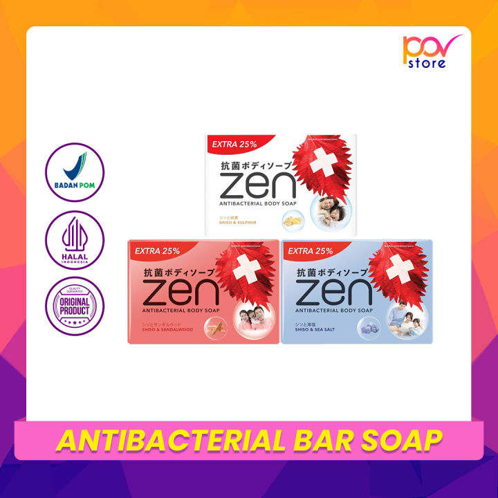 Zen Anti bacterial Bar Soap  Sabun Mandi  Sabun Kesehatan  Sabun Batang  Sabun Zen 70gr - Shinzui  POV Store