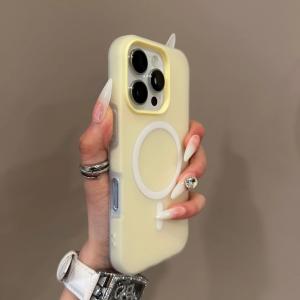 Luxury Candy Color 2 IN 1 For Magsafe Case For iPhone 16 15 14 13 12 17 Pro Max Magnetic Wireless Charge Clear Matte Soft Cover