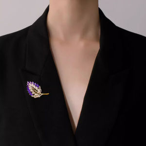 [fenggongshuode] Fashion Shiny Hollowed Out Leaves Brooch For Women Girls Elegant Unique Corsage Exquisite Pins Clothing Accessories Gifts