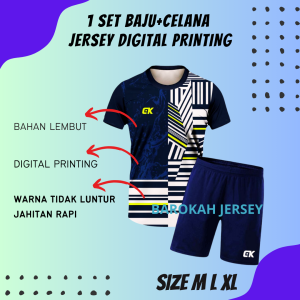ATASAN FUTSAL PRINTING JERSEY FUTSAL BULUTANGKIS PRIA WANITA KAOS BADMINTON VOLLY GYM RUNNING JOGGING PRIA WANITA