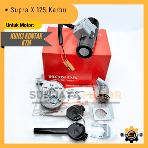 Keyset Original Honda KTM Kunci Kontak Supra X 125 Karbu Kunci Motor 1 Set Key Set Asli Konci Kontak Supra Batman Anti Maling Ori AHM