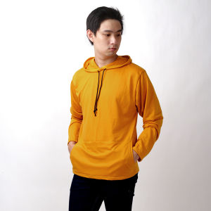 Elfs - Kaos Pria Lengan Panjang Hoodie Kantong Terry Polos