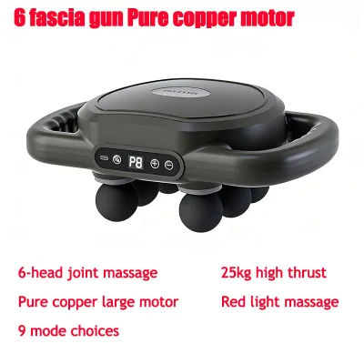6/16 Heads Powerful Wireless Electric Massager Deep Tissue Percussion Massager Rechargeable Quiet Muscle Massage 9 Mode Choices Red Light Massage 40kg Deep Pressure For Shoulder Back Legs Foot Neck App