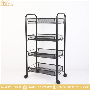 TNT [OFFER PRICE CLEARANCE STOCK] 3/4/5 Tiers Utility Cart with Wheels/ Kitchen Trolley Storage Cart Shelf with Locking Wheels