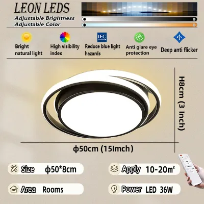 Modern Design LED Ceiling Light 3color Dimmable Intelligent Remote Control Living Room For House Ceiling Indoor Lighting