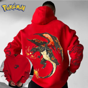 2025 New Autumn/Winter New Pokémon Game Charizard Printed Hoodie Mens and Womens Y2K Harajuku Large Size Casual Trend Sweater Top