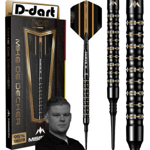 MISSION SOFT TIP DART - 20G Mike De Decker Black PVD Coating 95% Tungsten Dart Set Original Electronic Darts