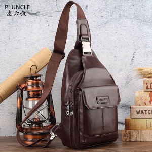 High Quality Genuine Leather Cowhide Vintage Leather Casual Mens Chest Day Back Pack Small Travel Bag For Women Fashion Men Cross Body Bag Messenger Shoulder Bag leather sling bag handbag music wide strap crossbody bag side bag for men