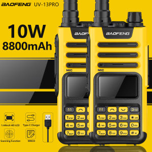 [Free Headset] 2PCS Baofeng UV13 PRO V2 Walkie Talkie 10W High Power Waterproof Long Range Distance Dual Band Two Way Radio Type-C UV5R